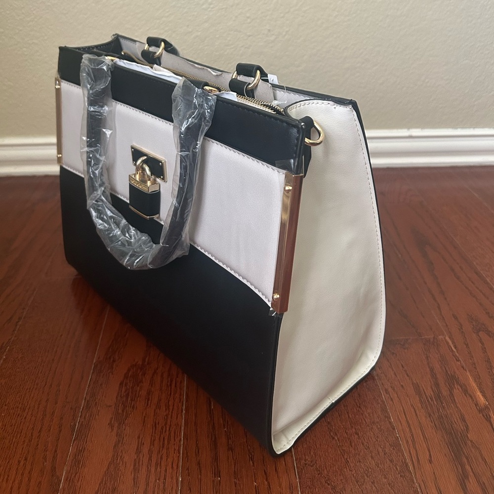 Aldo Black and White Satchel - Picture 4 of 16
